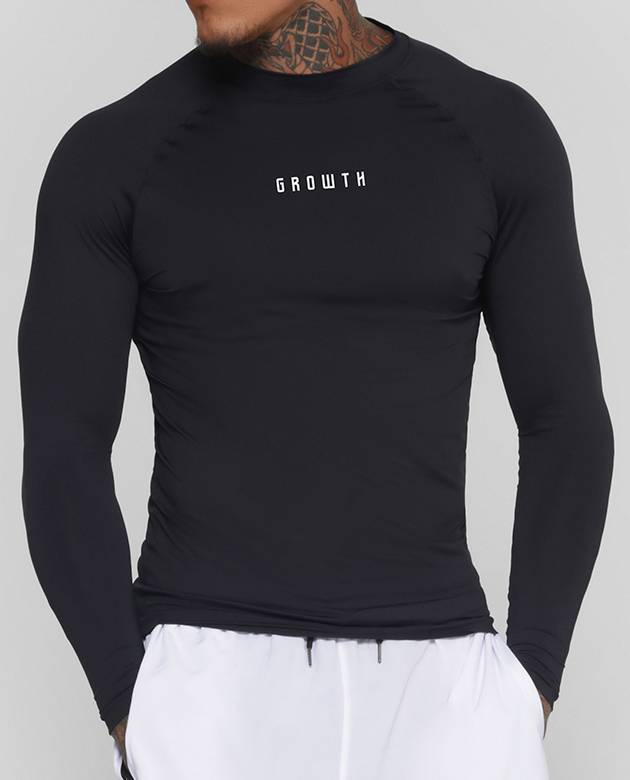 Camiseta Preta Manga Longa Termica Segunda Pele Growth Under